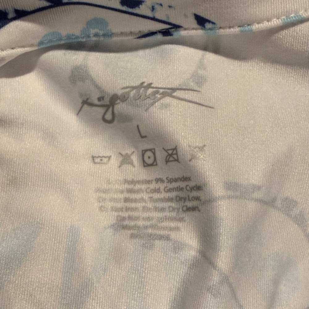 Gottex Blue and White Paisley Collar Golf and Tennis Dress - Picture 4 of 5
